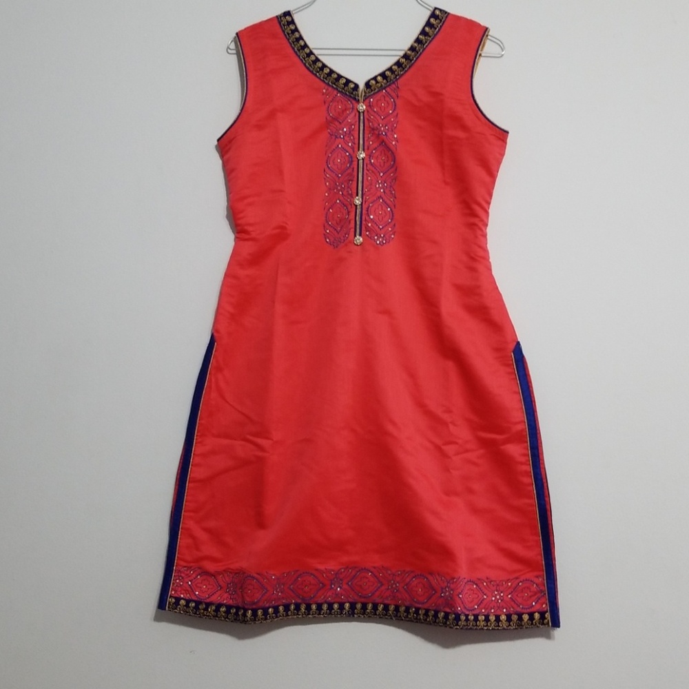 Blue and peach patiyala dress